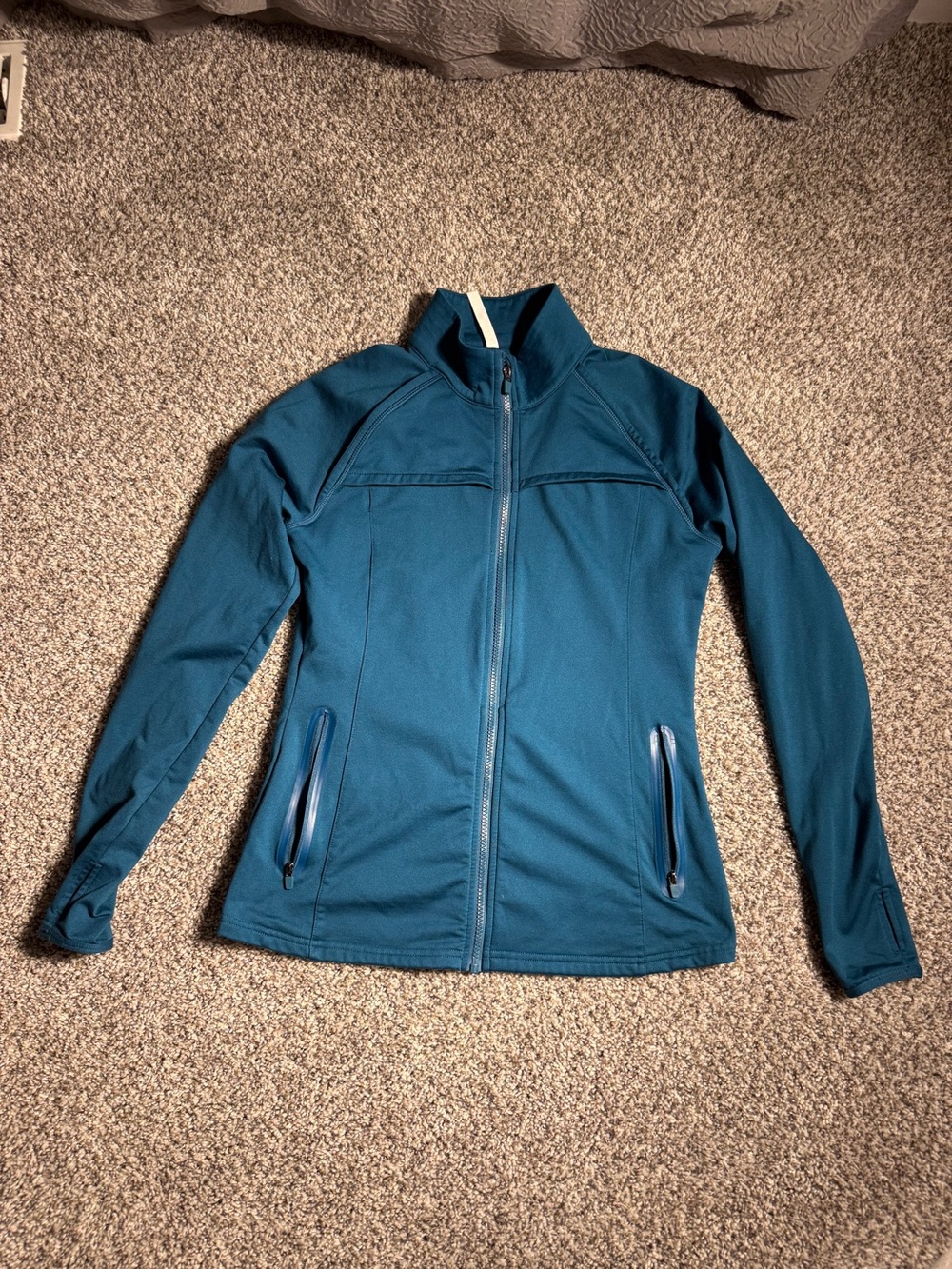 Fabletics Teal Full-Zip Utility Jacket